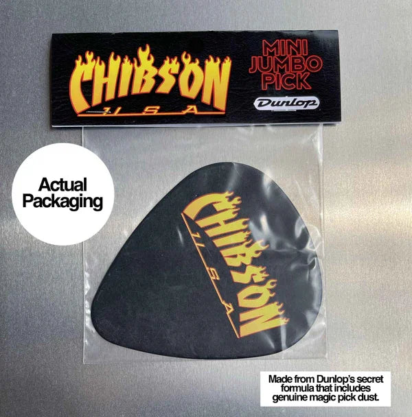 Chibson Flame Logo Mini Jumbo Pick (Heavy Relic)