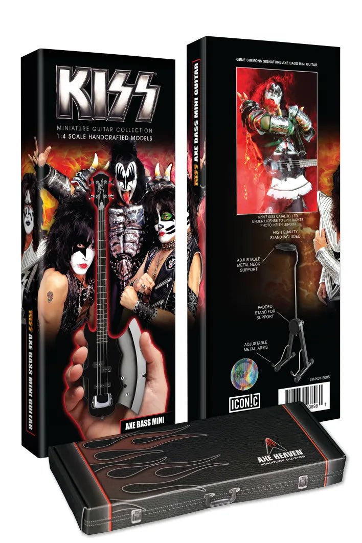 Officially Licensed KISS Gene Simmons Signature AXE Bass Mini Guitar Model