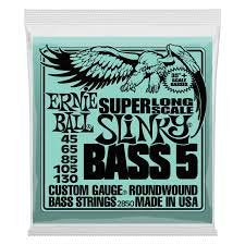 Ernie Ball Super Long Scale Nickel Wound 5-String Electric Bass Strings 45-130 Wound Five