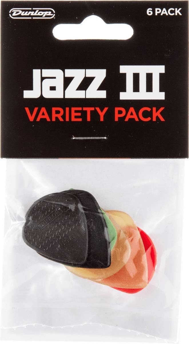 Dunlop PVP103 Jazz III Pick Variety Pack, 6 Pick