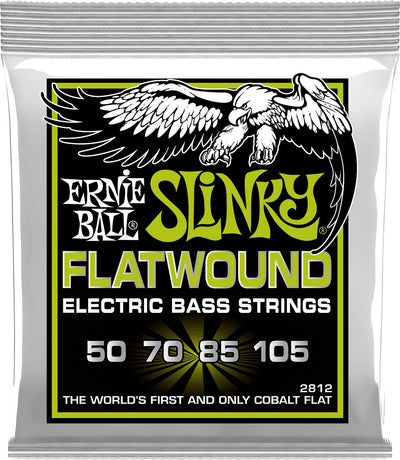 Ernie Ball P02812 Cobalt Regular Slinky Flatwound Electric Bass Guitar Strings .050 -.105