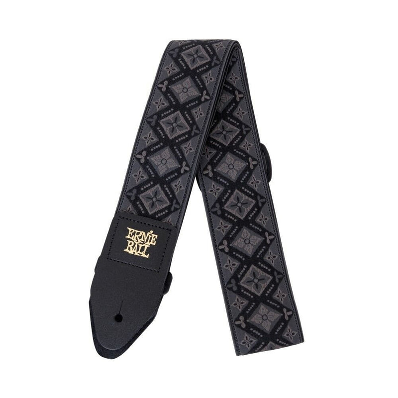 Ernie Ball 4093 2" Polypropylene Guitar Bass Strap Leather Ends Regal Black