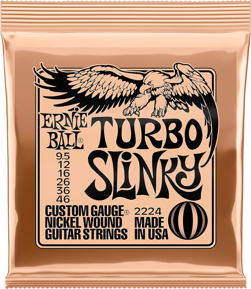 Ernie Ball P02224 Turbo Slinky Nickel Wound Electric Guitar Strings 9.5 - 46 Gauge