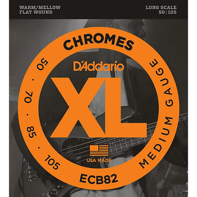 D'addario ECB82 Chromes Flat Wound 50-105 Bass Strings