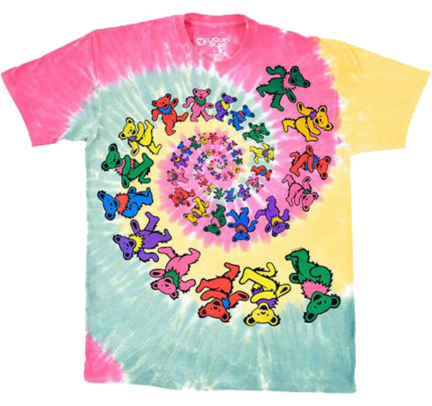 Grateful Dead Rasta Spiral Bears Mens T-Shirt