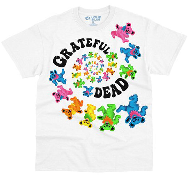 Grateful Dead Spiral Bears 3 0 Mens T Shirt