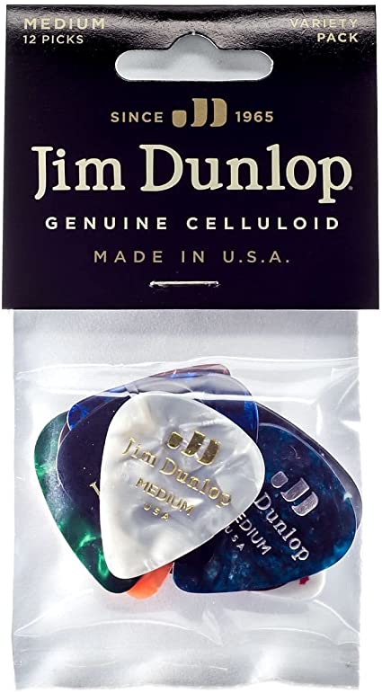 Dunlop Celluloid Variety Pack Medium Guitar Picks, 12 Pack