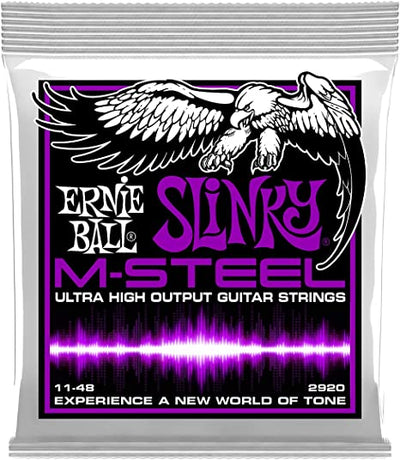 Ernie Ball Power Slinky M-Steel Electric Guitar Strings, 11-48 Gauge