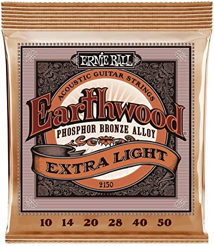 ernie ball earthwood phosphor bronze extra light guitar strings 10-50