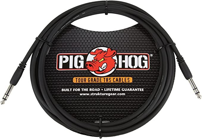 pig hog 10ft 1/4" trs - 1/4" trs cable