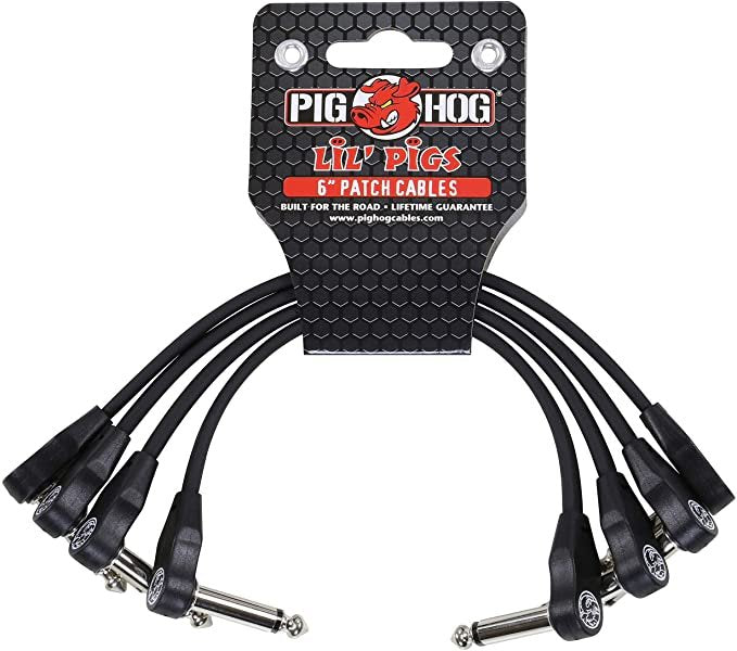 pig hog lil pigs 6in low profile patch cables - 4 pack