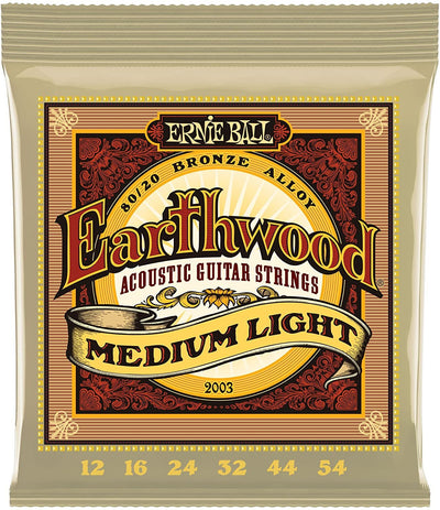 ernie ball earthwood medium light acoustic guitar strings 12-54