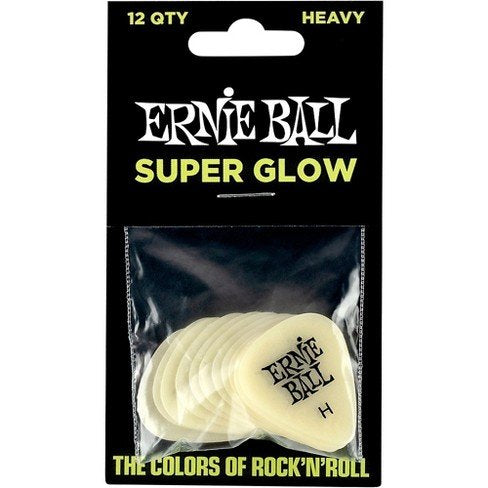 ernie ball super glow picks heavy - pack of 12