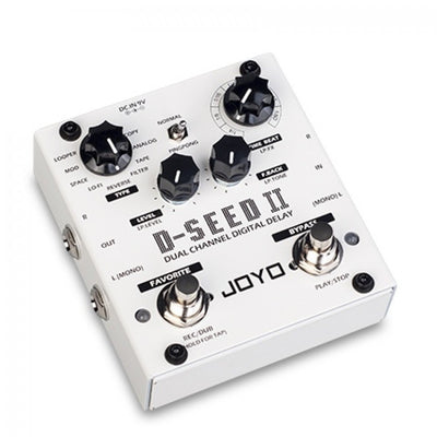 joyo audio d-seed ii stereo delay guitar effects pedal w/ 8 modes, tap tempo
