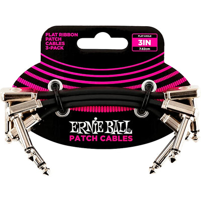 ernie ball 3in flat ribbon patch cable 3-pack