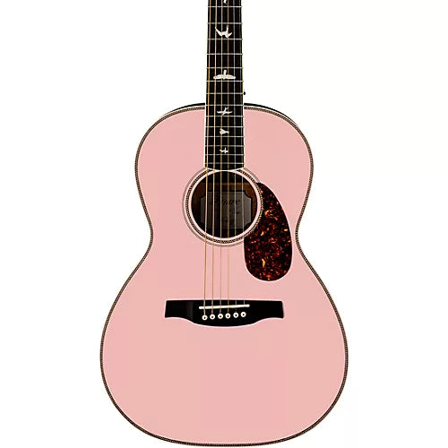 prs se p20e parlor with all-mahogany construction fishman gt1 pickup system and satin finish acoustic electric guitar pink lotus