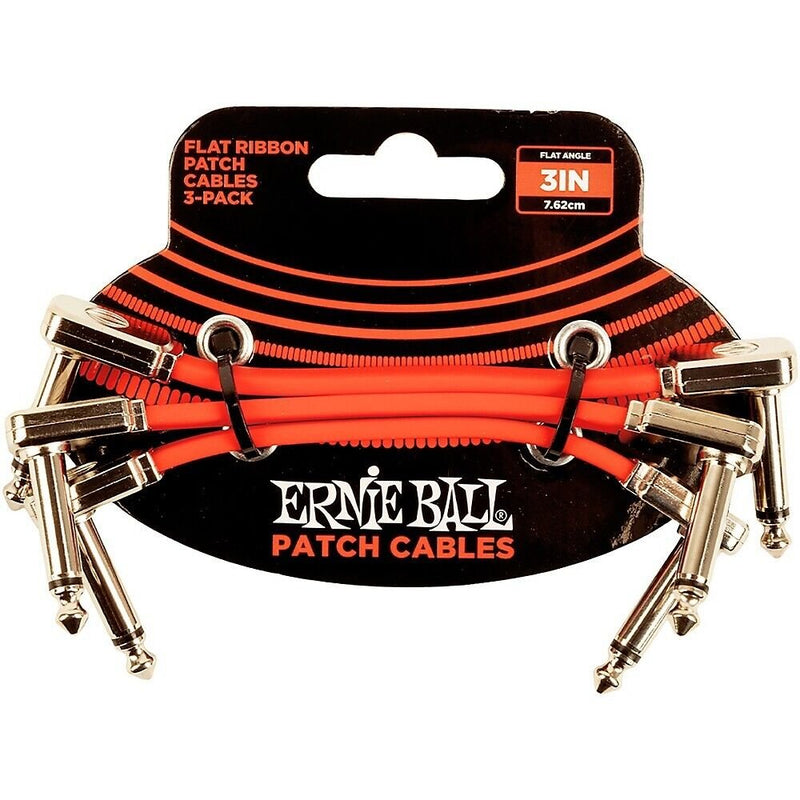 Ernie Ball Flat Ribbon 3-Pack Patch Cables 3inch