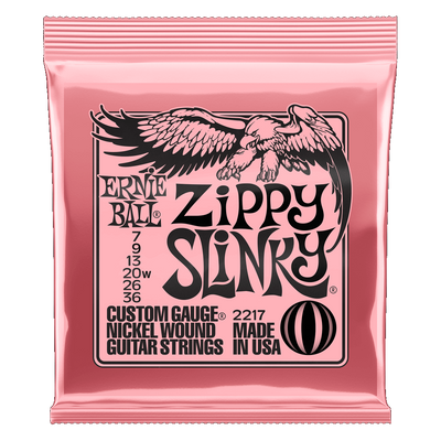 ernie ball 2217 zippy slinky nickel wound electric guitar strings - .007-.036