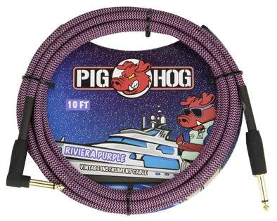pig hog 10' guitar cable riviera purple pch10rpp