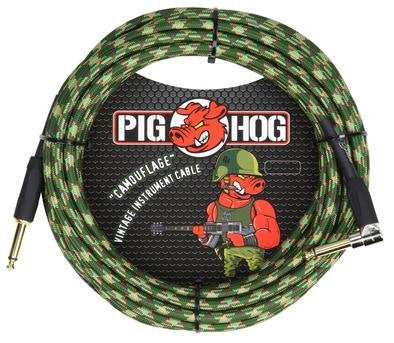 pig hog 10' guitar cable camouflage right angle pch10cfr