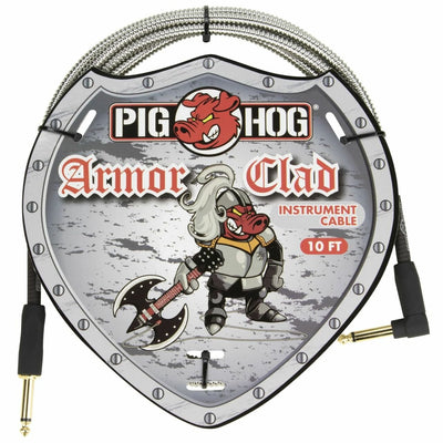 pig hog 10' guitar cable armor clad phac-10r right angle