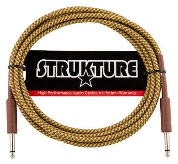 strukture instrument cable - yellow tweed, 10 ft