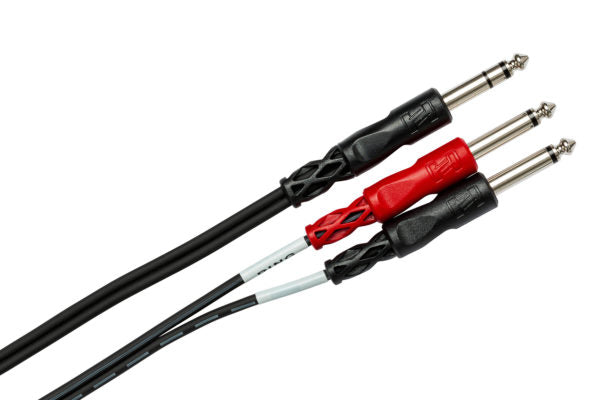 Hosa Insert Cable 1/4 TRS Male To Two 1/4 TS Males