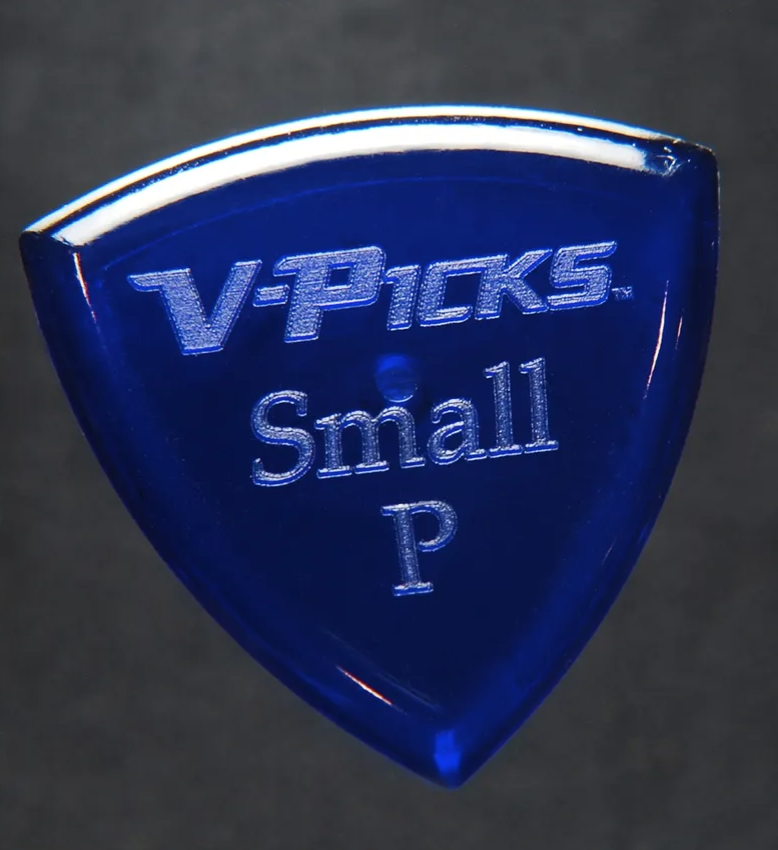 small pointed sapphire blue - guitar pick v pick