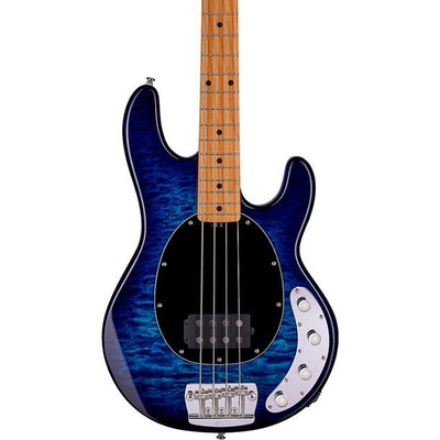 sterling by musicman stingray quilted maple bass neptune blue ray34qm