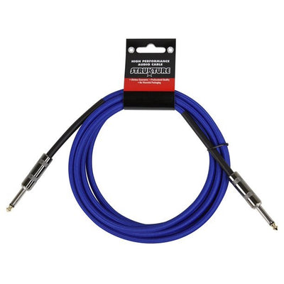 strukture sc10bl 10' instrument cable, 6mm woven, blue