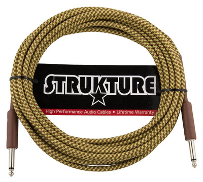 strukture instrument cable - yellow tweed, 18.6 ft