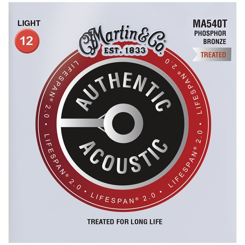 martin authentic acoustic  80/20 light guitar strings