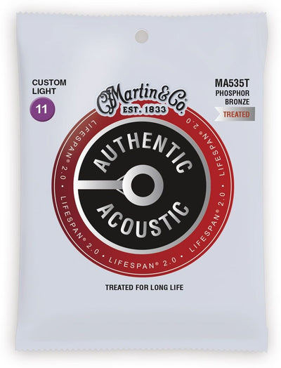 martin authentic acoustic 80/20 custom light guitar strings