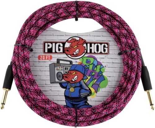 Pig Hog - PCH20GPK - 1/4" M to 1/4" M Instrument Cable - Pink Graffiti - 20 ft.