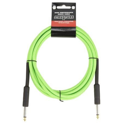 strukture 10' instrument cable, 6mm woven, neon green