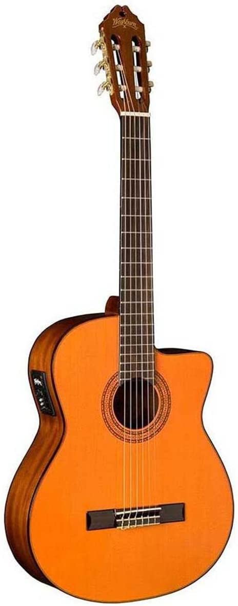 Washburn C5CE Classical Acoustic Electric Amber Top
