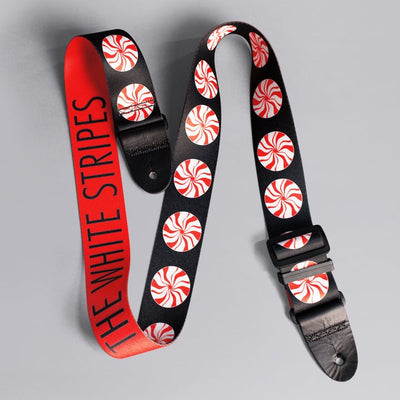the white stripes peppermint guitar strap