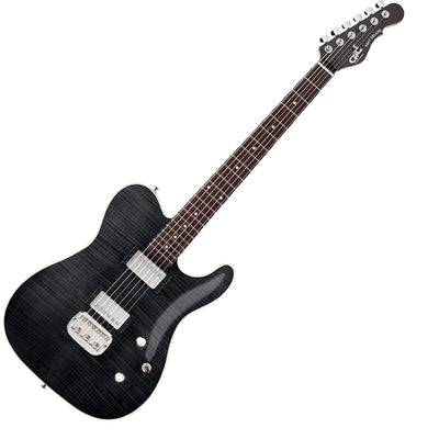g&l tribute series asat deluxe carved top trans black with rosewood fingerboard